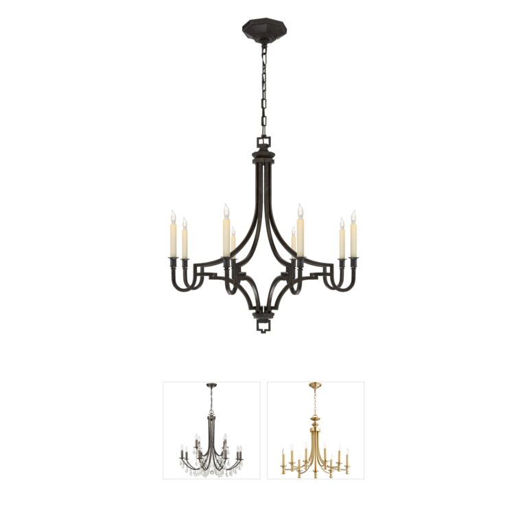 Visual Comfort Signature Collection Chapman & Myers Mykonos Aged Iron Chandelier