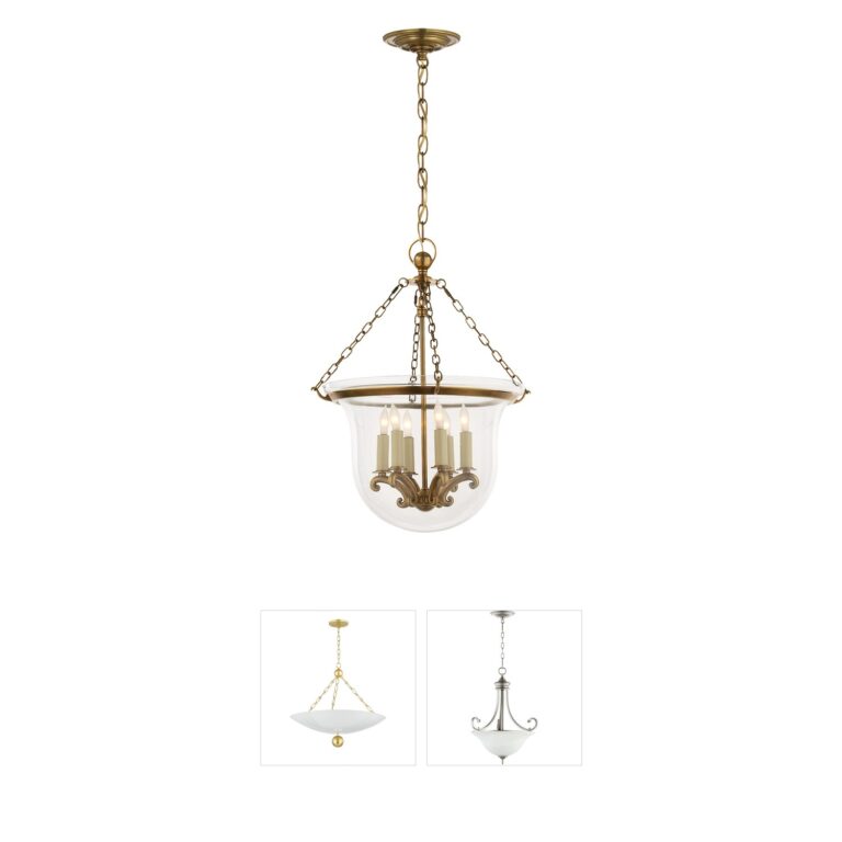 Visual Comfort Signature Collection Chapman & Myers Country Bell Jar Pendant - Antique-Burnished Brass