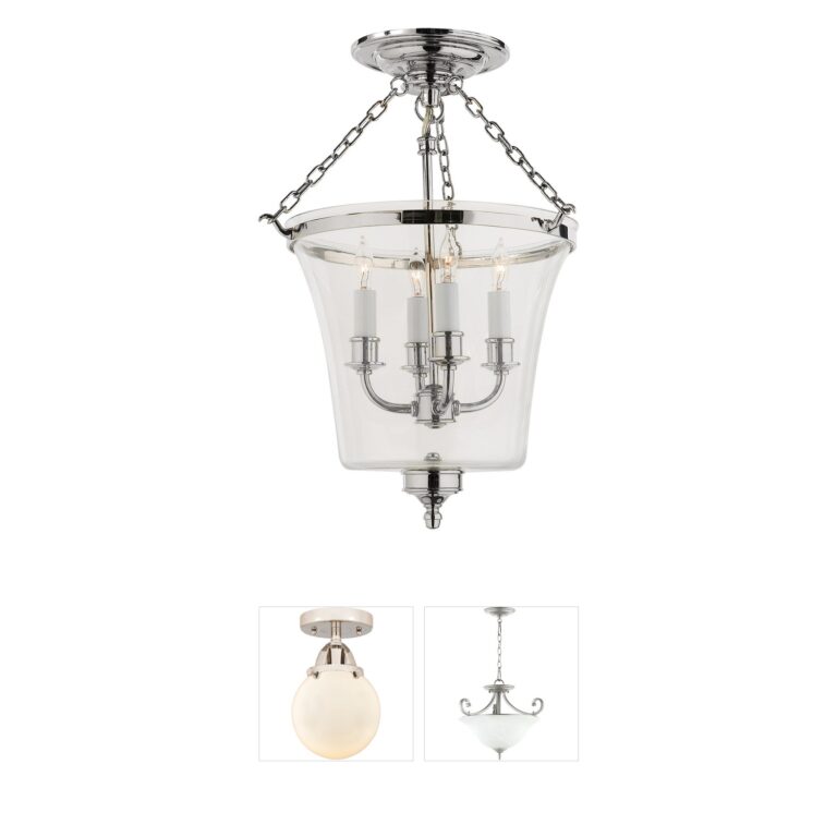 Visual Comfort Signature Collection Chapman & Myers Sussex4 Polished Nickel Bell Jar Lantern