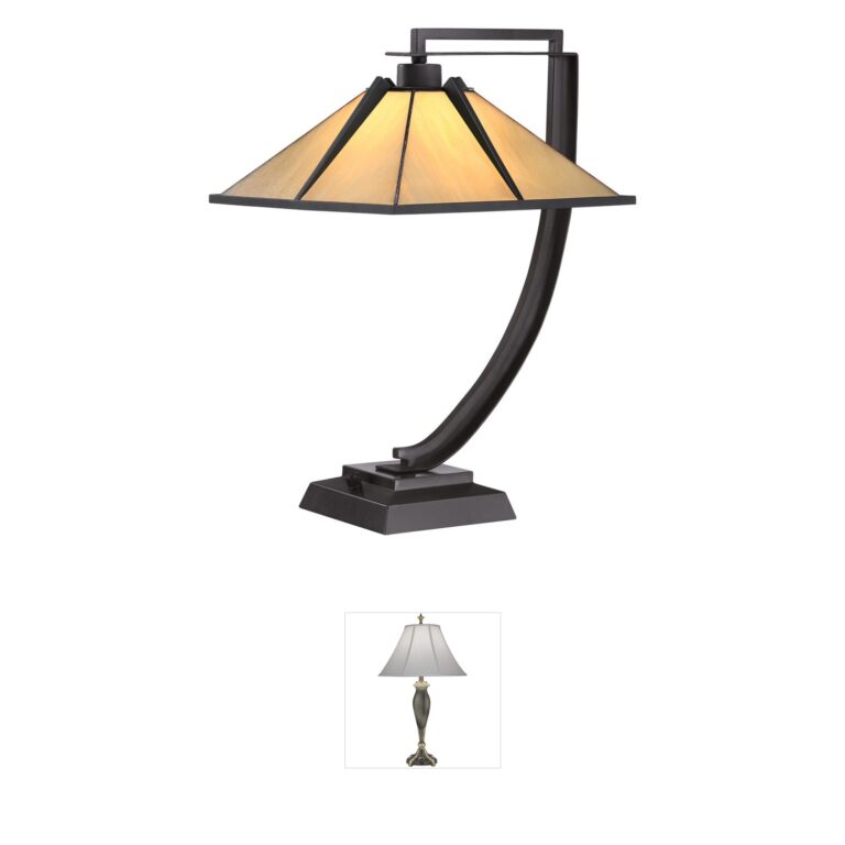 Quoizel Pomeroy Tiffany Shade Table Lamp in Western Bronze