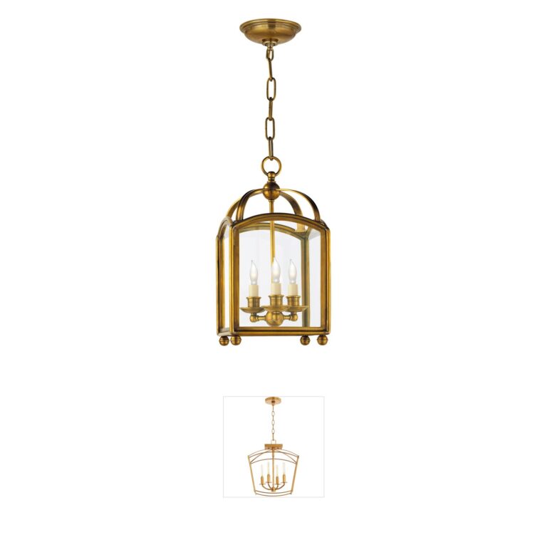 Visual Comfort Chapman & Myers Archtop Antique Brass Lantern Pendant