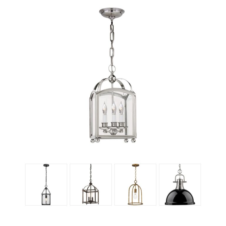 Visual Comfort Signature Collection Chapman & Myers Archtop Polished Nickel Mini Lantern