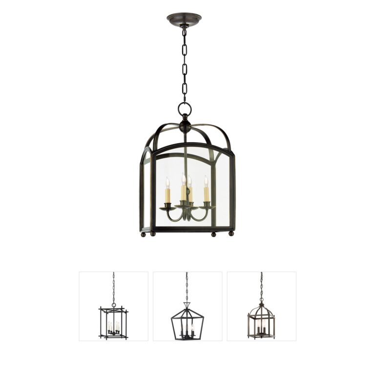 Visual Comfort Signature Collection Chapman & Myers Archtop Bronze Lantern Pendant