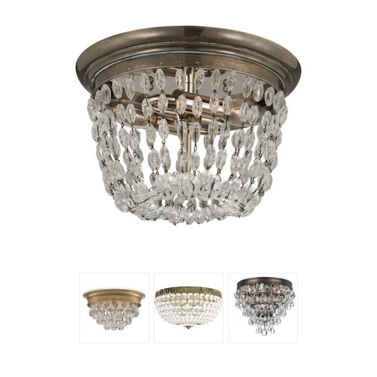 Visual Comfort Signature Collection Chapman & Myers Paris Flea Market Sheffield Silver and Seeded Glass Flush Mount