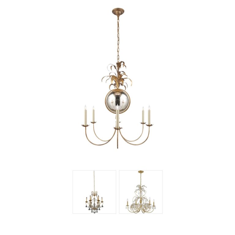 Visual Comfort Signature Collection Chapman & Myers Gramercy Gilded Iron 6-Light Chandelier