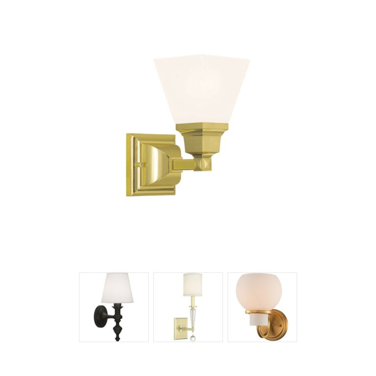 Livex Lighting Mission Collection Polished Brass Wall Sconce