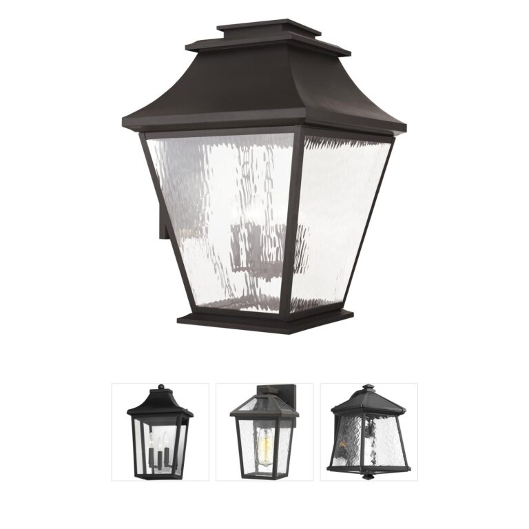 Livex Lighting Hathaway Hand Crafted Solid Brass Outdoor Wall Lantern