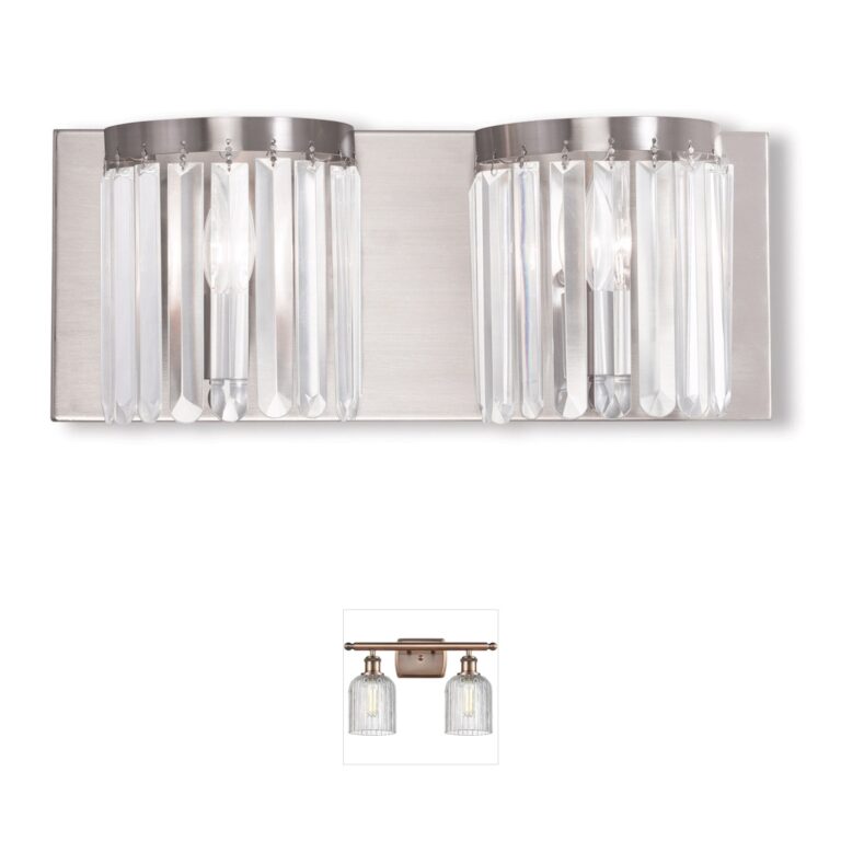 Livex Lighting Ashton Brushed Nickel Vanity Light with Crystals