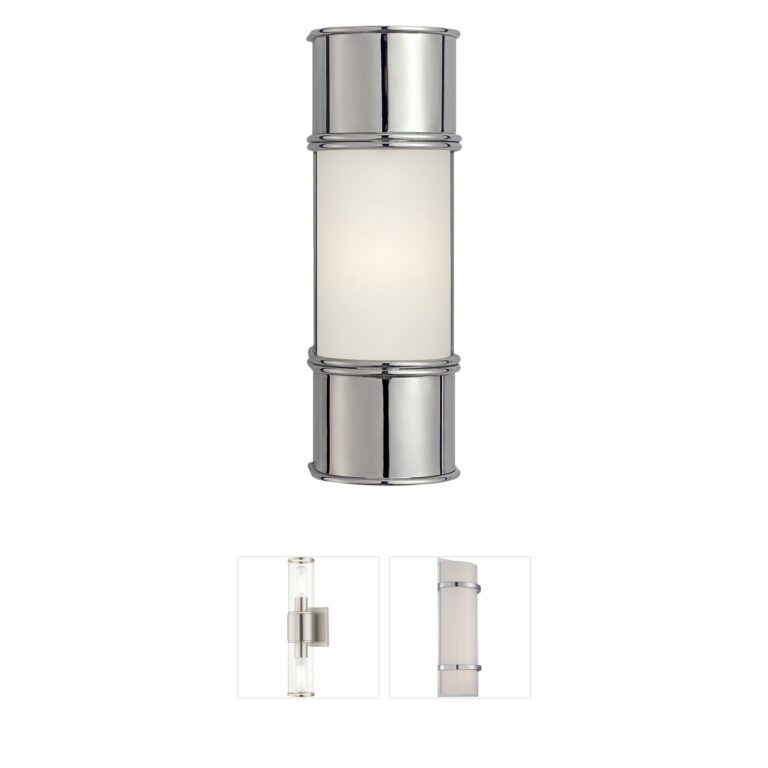 Visual Comfort Signature Collection Chapman & Myers Oxford Chrome and Frosted Glass Bath Sconce