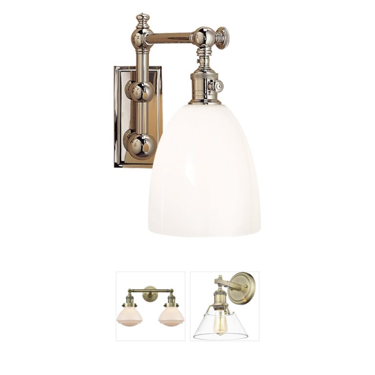 Visual Comfort Signature Collection Chapman & Myers Pimlico Polished Nickel Single Bath Light with White Glass
