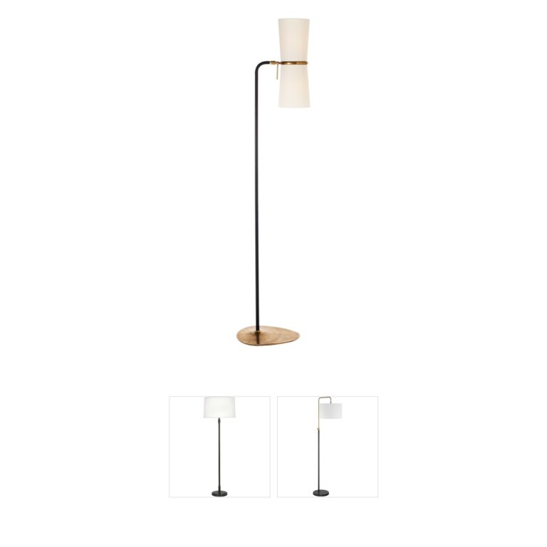 Visual Comfort Signature Collection AERIN Clarkson Black and Brass Floor Lamp