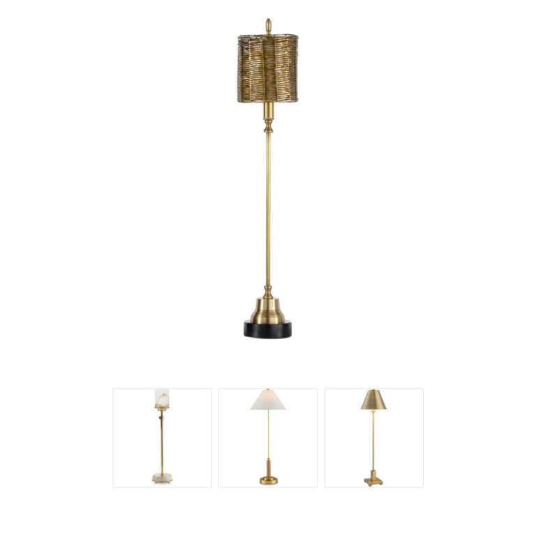 Wildwood MarketPlace Tarnished Brass Table Lamp with Woven Brass Shade