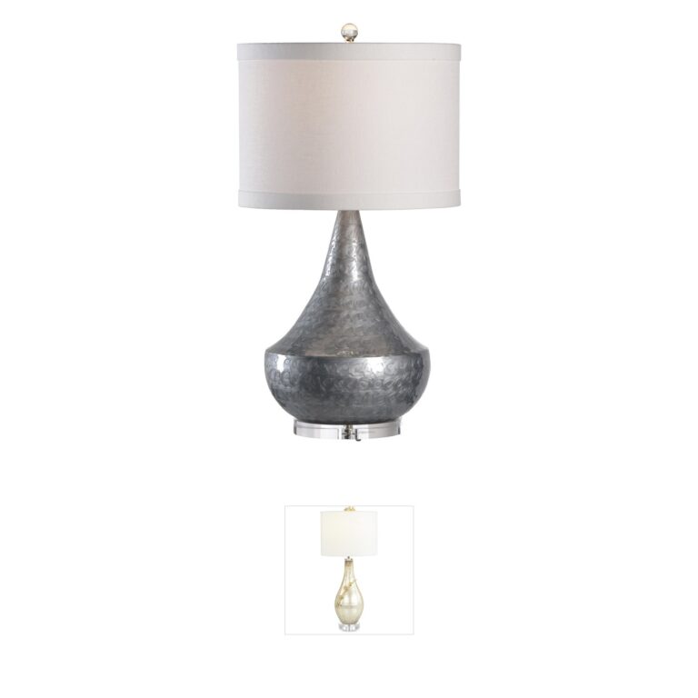 Wildwood MarketPlace Flannel Gray Enamel Metal Table Lamp