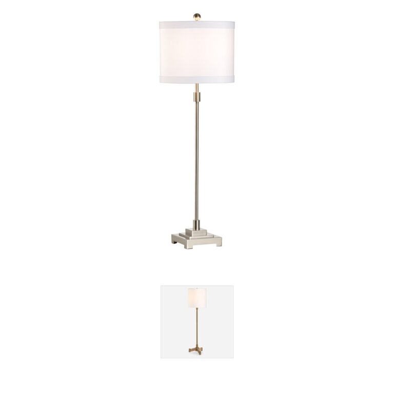 Wildwood MarketPlace Brushed Nickel Metal Table Lamp with Silkette Shade