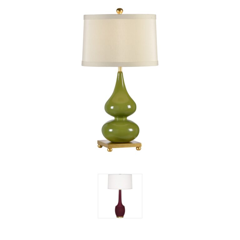 Wildwood Wildwood Ceramic Table Lamp in Toad Green Glaze