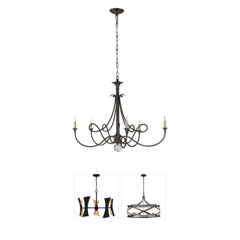 Visual Comfort Signature Collection Eric Cohler Double Twist Bronze 5-Light Large Chandelier
