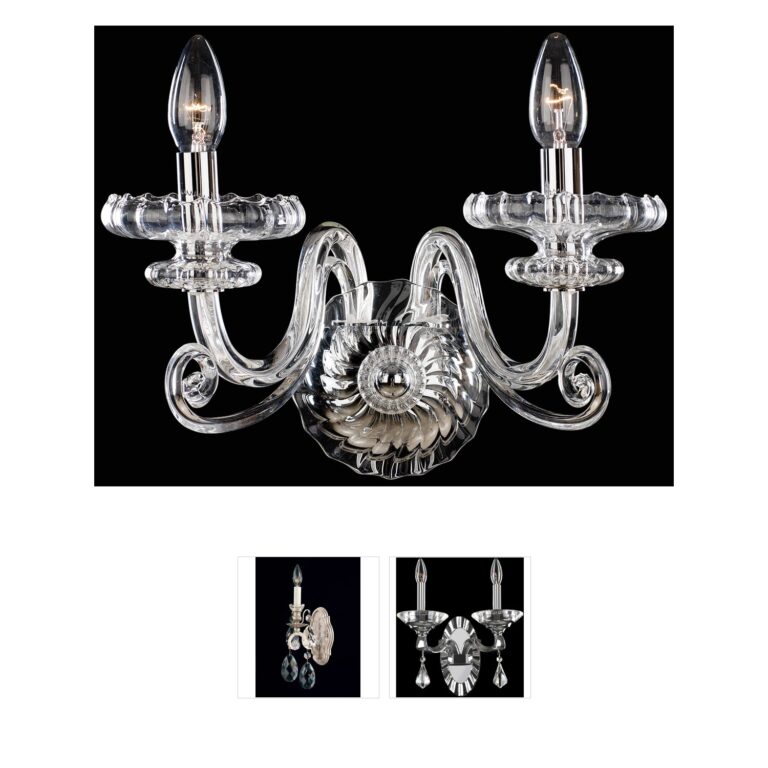 Metropolitan Family Collection Chrome & Glass 2-Light Wall Sconce