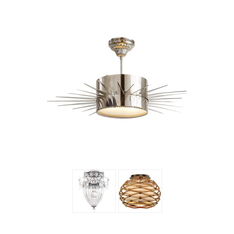 Visual Comfort Signature Collection Suzanne Kasler Soleil Polished Nickel Semi-Flush Mount
