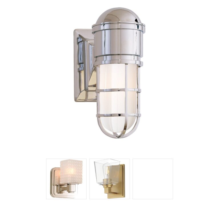Visual Comfort Signature Collection Chapman & Myers Marine2 Chrome Wall Light with White Glass