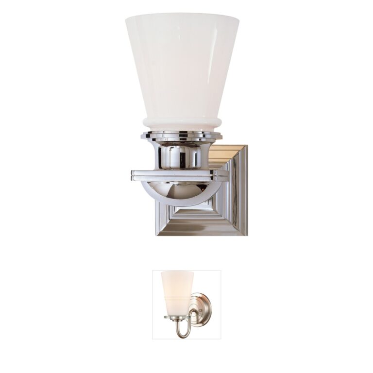 Visual Comfort Signature Collection Chapman & Myers Ny Subway Chrome Single Light with White Glass