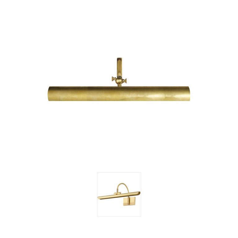 Visual Comfort Signature Collection Chapman & Myers Frame Makers 18" Hand-Rubbed Antique Brass Picture Light