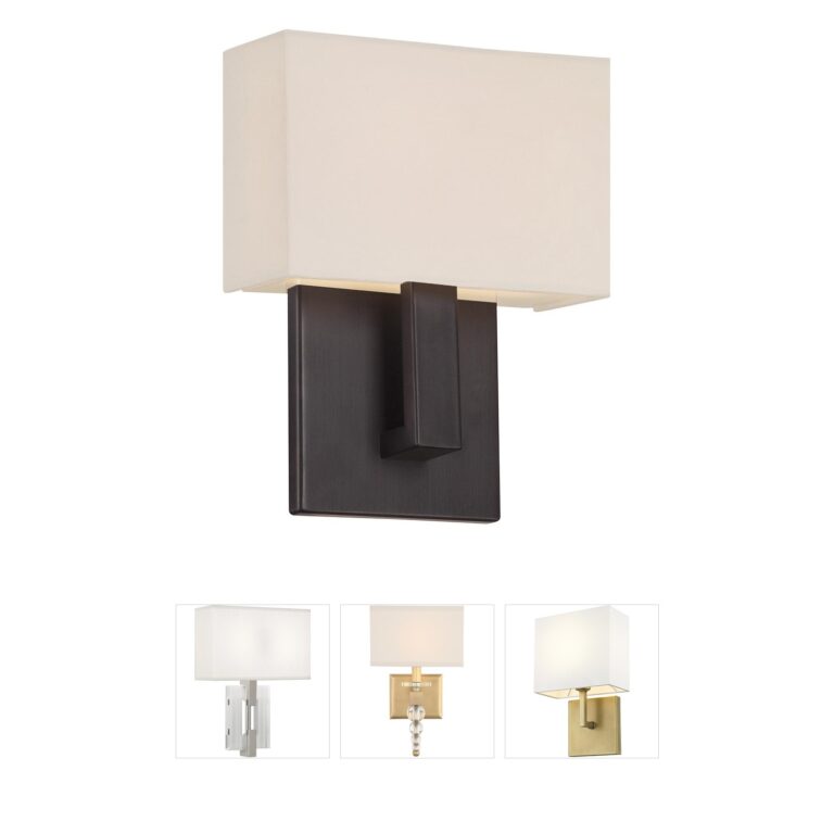 WAC Lighting Manhattan Brushed Bronze LED Wall Sconce with Fabric Shade