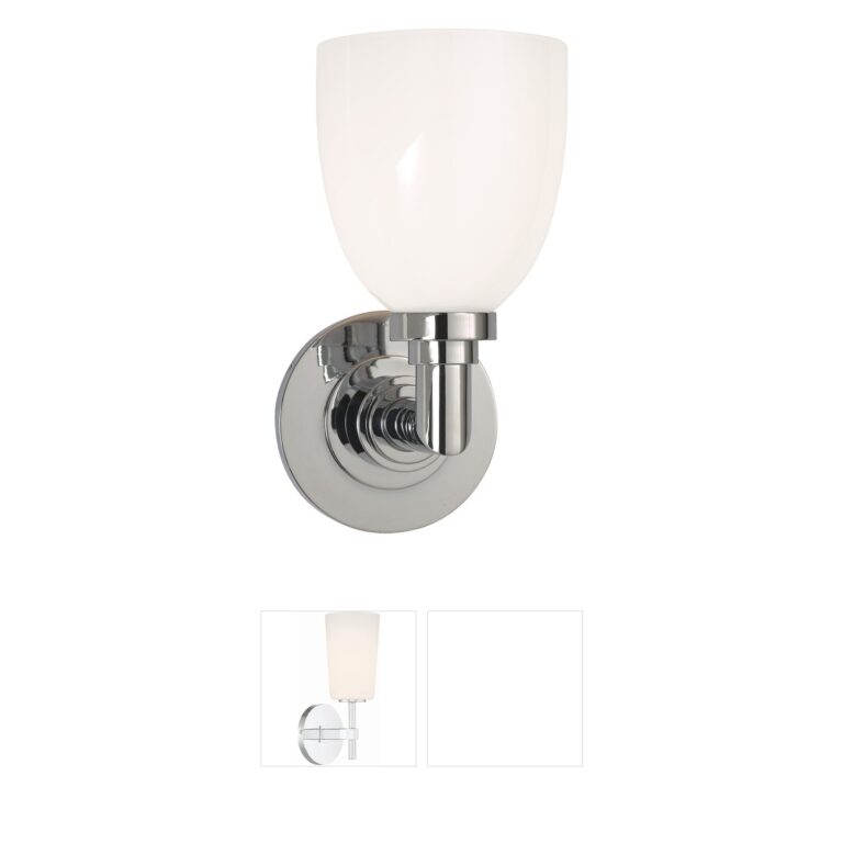 Visual Comfort Signature Collection Chapman & Myers Wilton2 Chrome and White Glass Bath Light