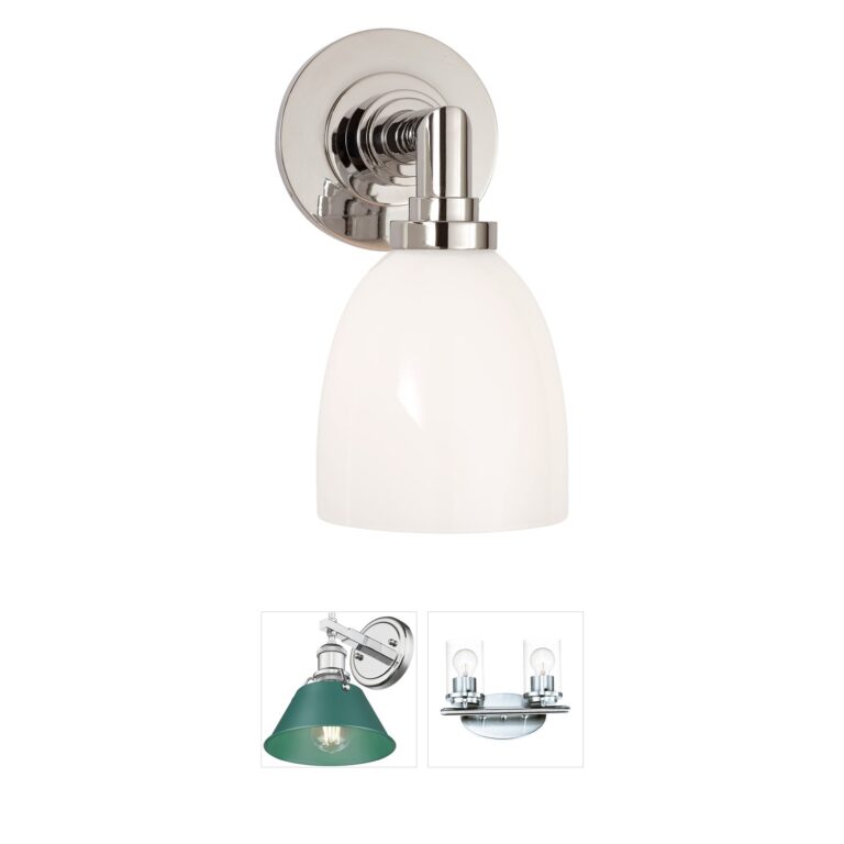 Visual Comfort Signature Collection Chapman & Myers Wilton2 Polished Nickel Bath Light with White Glass