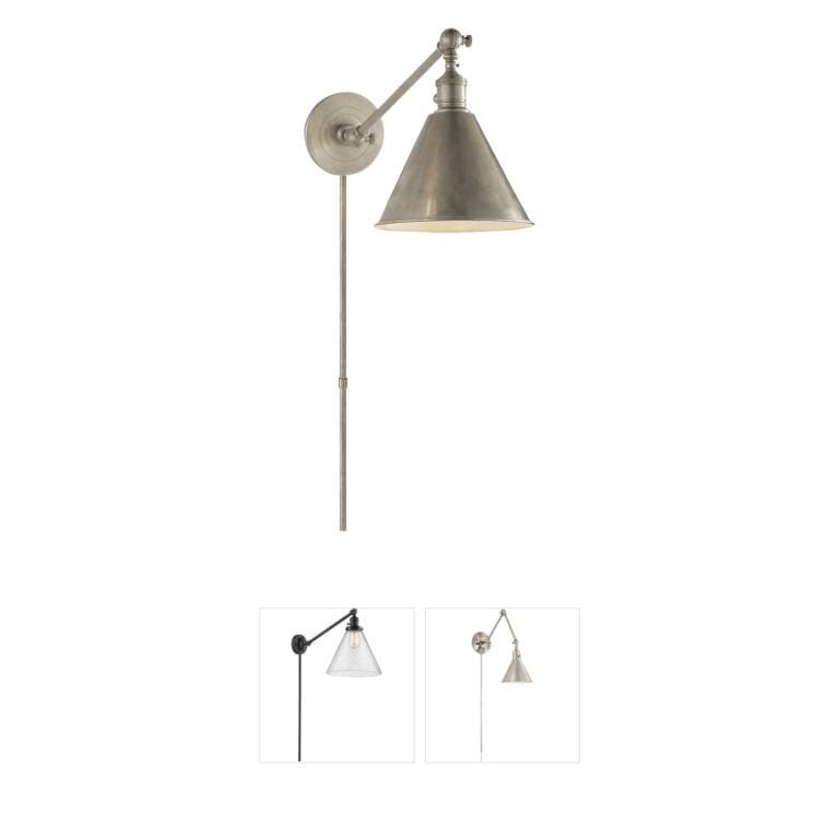 Visual Comfort Signature Collection Chapman & Myers Boston3 Antique Nickel Library Light