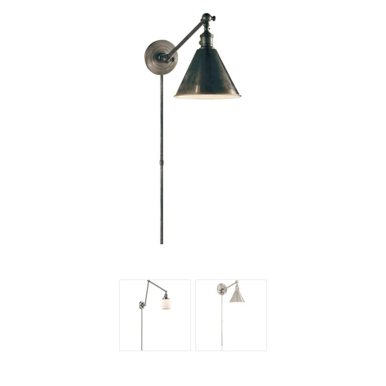 Visual Comfort Signature Collection Chapman & Myers Boston3 Bronze Single Arm Library Light