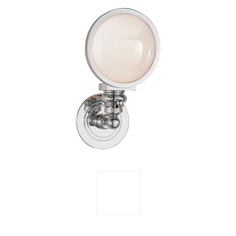 Visual Comfort Signature Collection Chapman & Myers Boston White Glass Sconce in Chrome