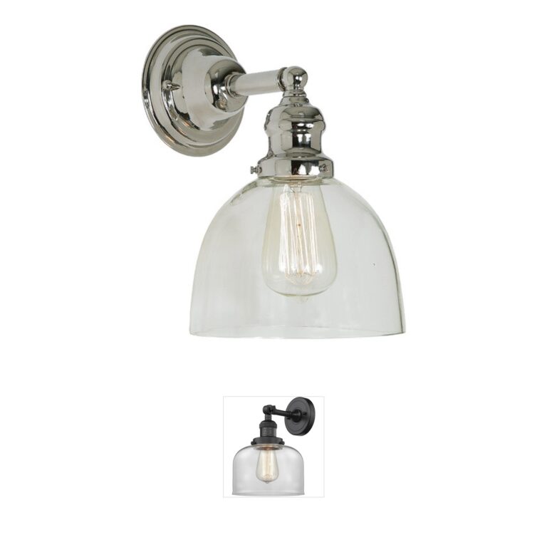 JVI Designs Union Square Polished Nickel & Clear Glass Wall Sconce