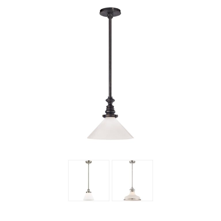Visual Comfort Chapman & Myers Boston Bronze Pendant with White Glass