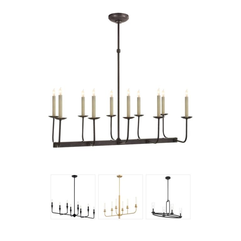 Visual Comfort Signature Collection Chapman & Myers Linear Branched Bronze Chandelier