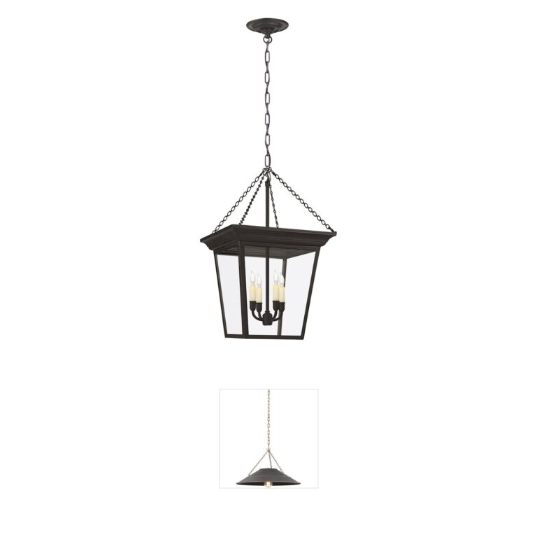 Visual Comfort Signature Collection Chapman & Myers Cornice Small Lantern in Blackened Rust