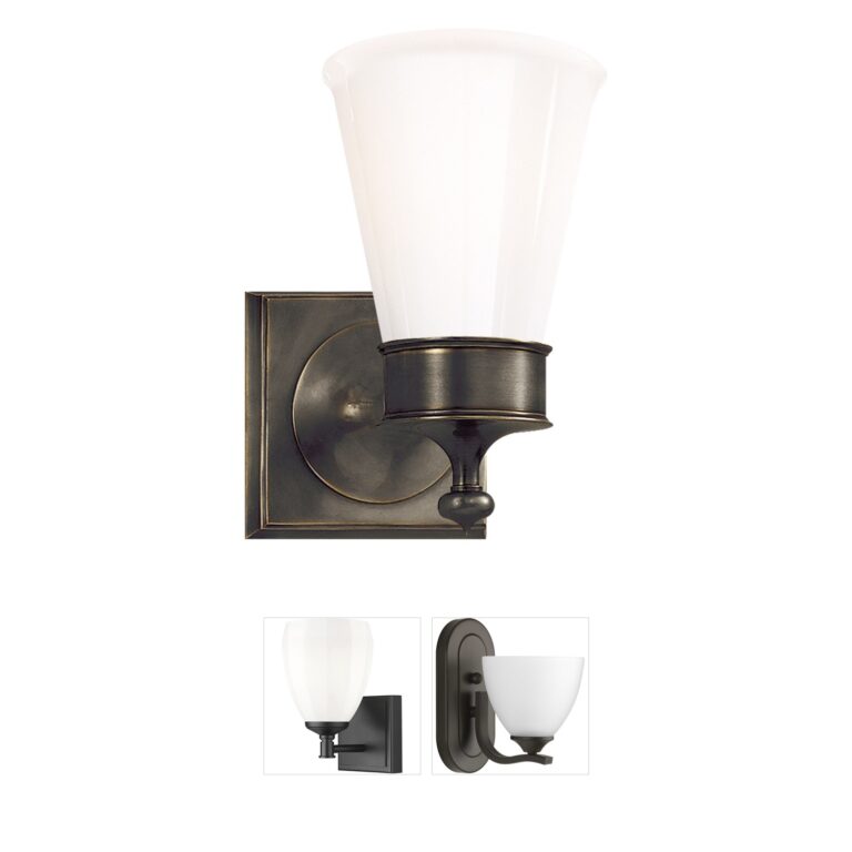 Visual Comfort Siena Bronze & White Glass Vanity Light