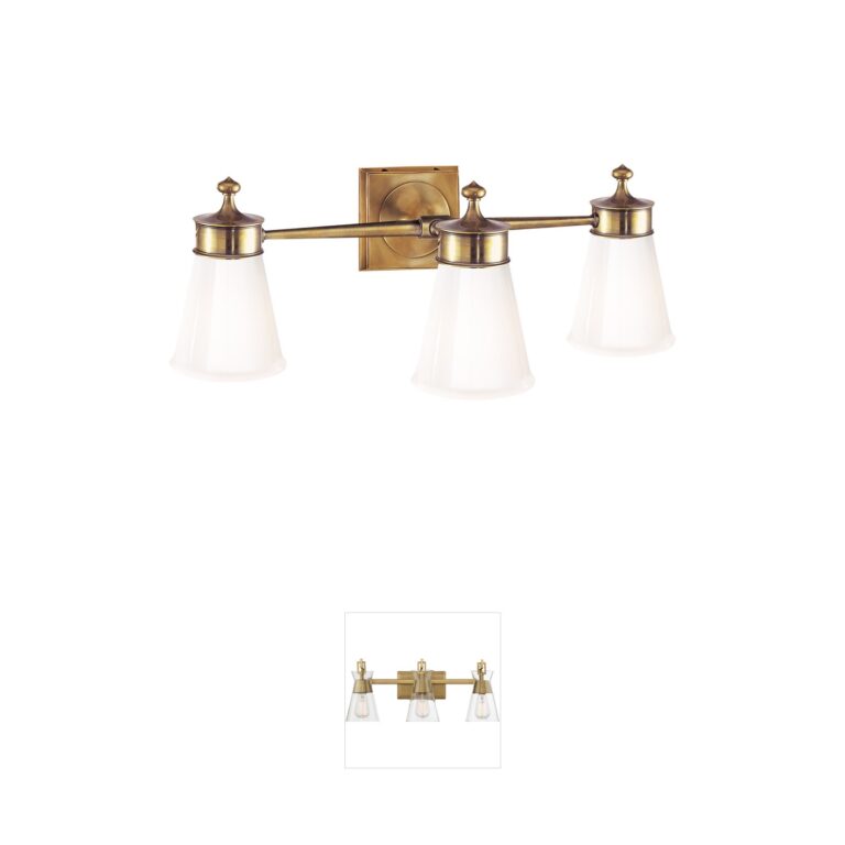 Visual Comfort Signature Collection Siena Triple Sconce in Hand-Rubbed Antique Brass
