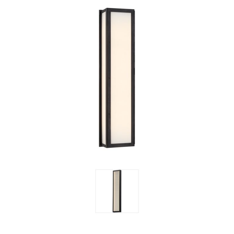 Visual Comfort Signature Collection Thomas O'Brien Mercer Bronze and White Glass Long Box Light