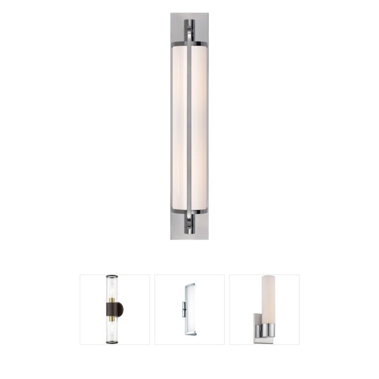 Visual Comfort Signature Collection Thomas O'Brien Keeley Chrome Tall Pivoting Sconce with White Glass