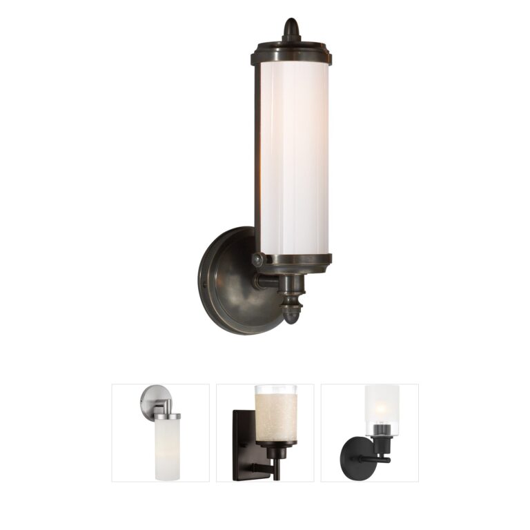 Visual Comfort Signature Collection Thomas O'Brien Merchant Bronze Bath Light with White Glass