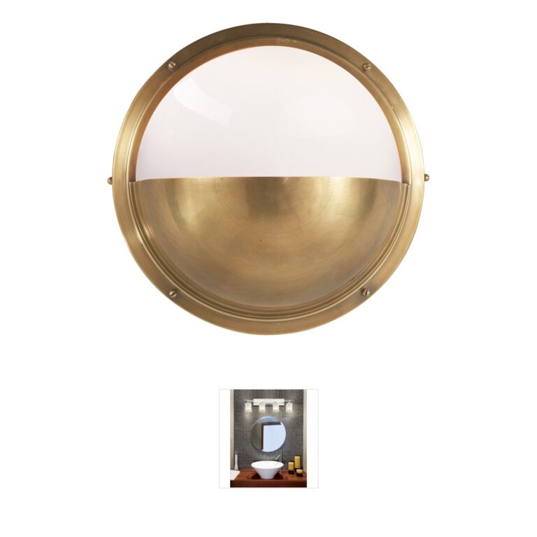 Visual Comfort Signature Collection Thomas O'Brien Pelham Hand-Rubbed Antique Brass Vanity Light