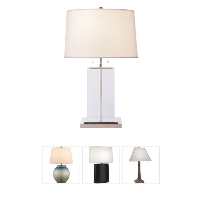 Visual Comfort Signature Collection Thomas O'Brien Crystal Block Silver Table Lamp