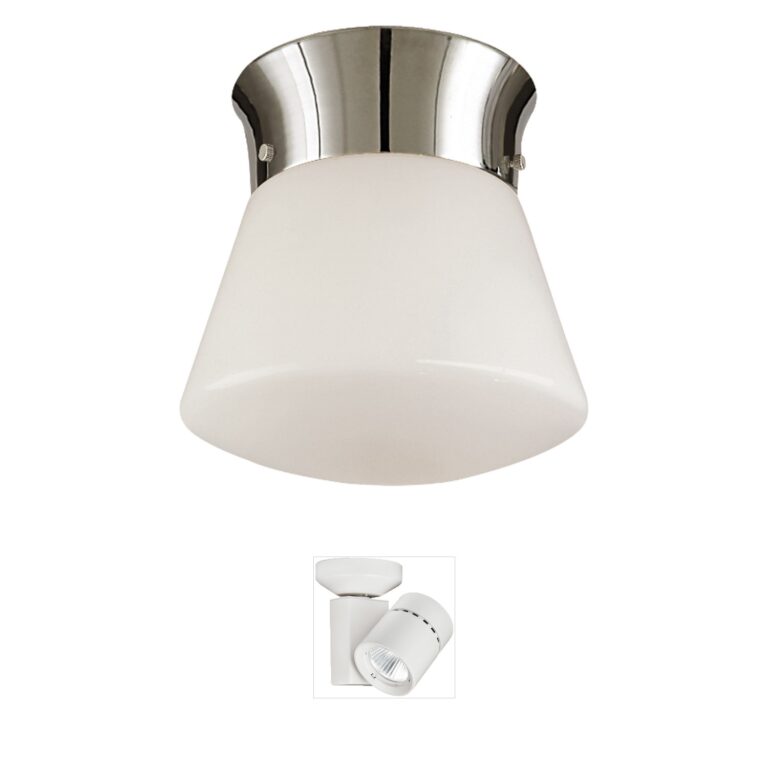 Visual Comfort Signature Collection Thomas O'Brien Perry White Glass Flush Mount