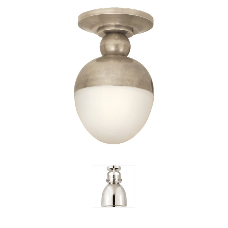 Visual Comfort Signature Collection Thomas O'Brien Clark Antique Nickel Flush Mount
