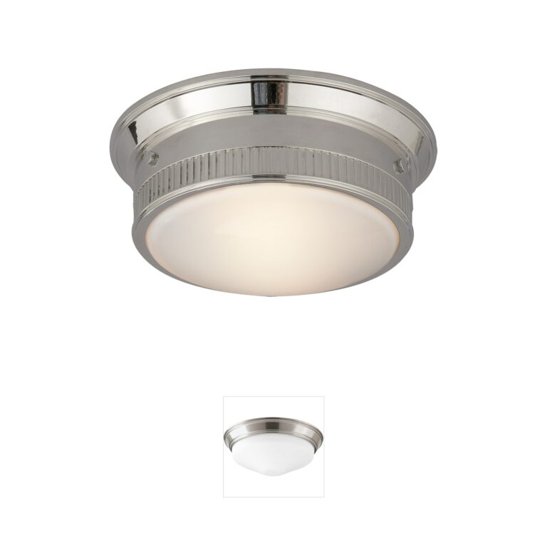 Visual Comfort Signature Collection Thomas O'Brien Calliope2 Polished Nickel Flush Mount