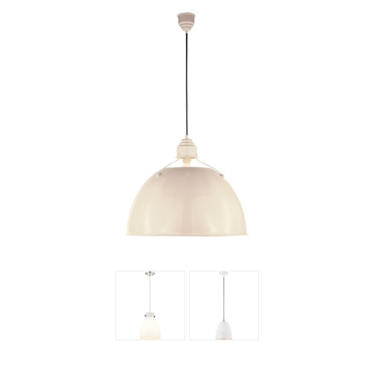 Visual Comfort Signature Collection Thomas O'Brien Eugene Large Pendant in Lightly Antique White