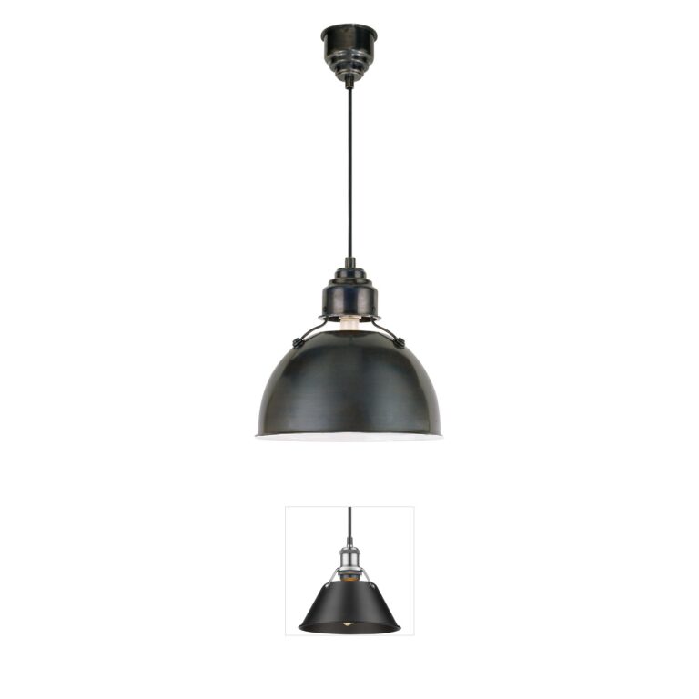 Visual Comfort Signature Collection Thomas O'Brien Eugene 12-Inch Bronze Small Pendant