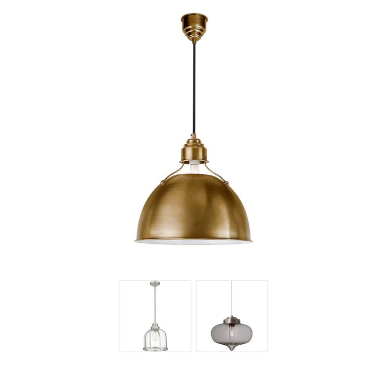 Visual Comfort Signature Collection Thomas O'Brien Eugene Medium Pendant in Hand-Rubbed Antique Brass