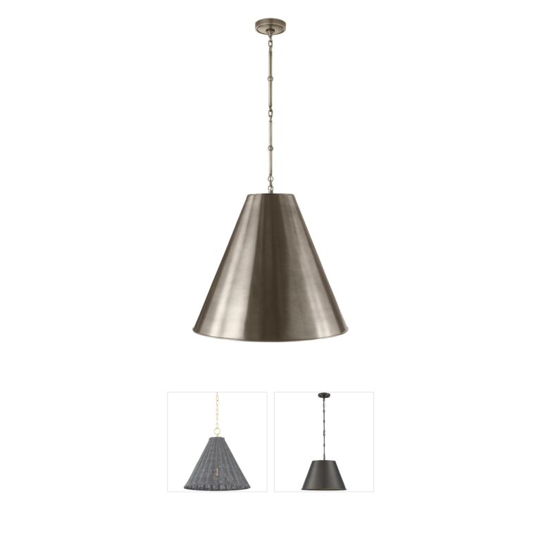 Visual Comfort Signature Collection Thomas O'Brien Goodman Large Antique Nickel Pendant