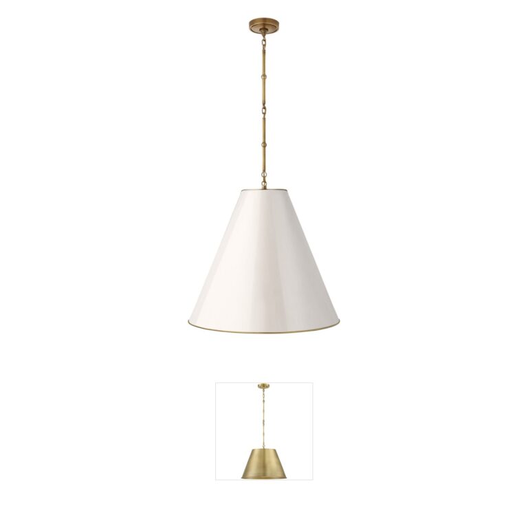 Visual Comfort Signature Collection Thomas O'Brien Goodman Hand-Rubbed Antique Brass Pendant